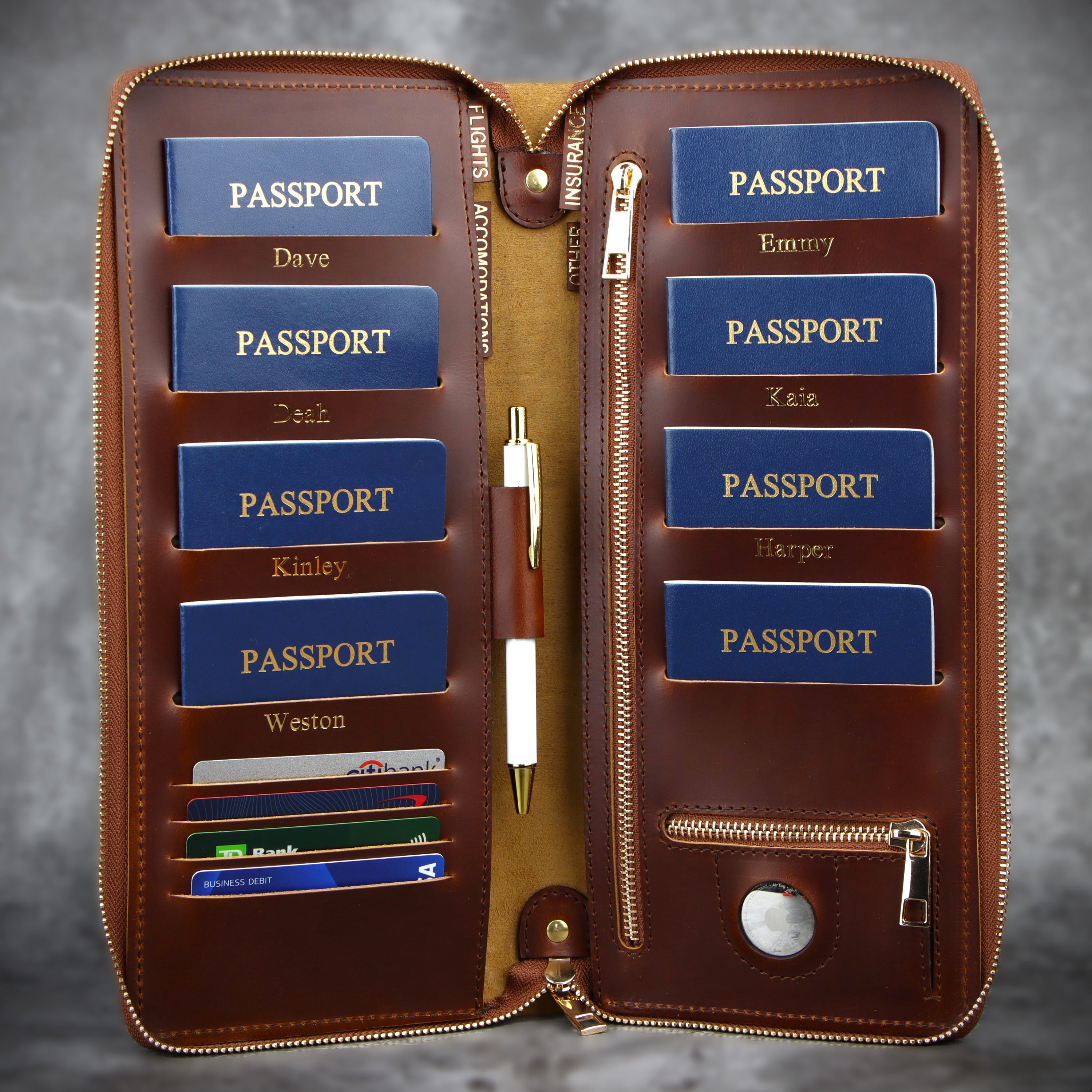 Portadocumenti Da Viaggio Con Protezione RFID - Portapassaporti Famiglia, Tracolla Regolabile, Nero - Foto 3