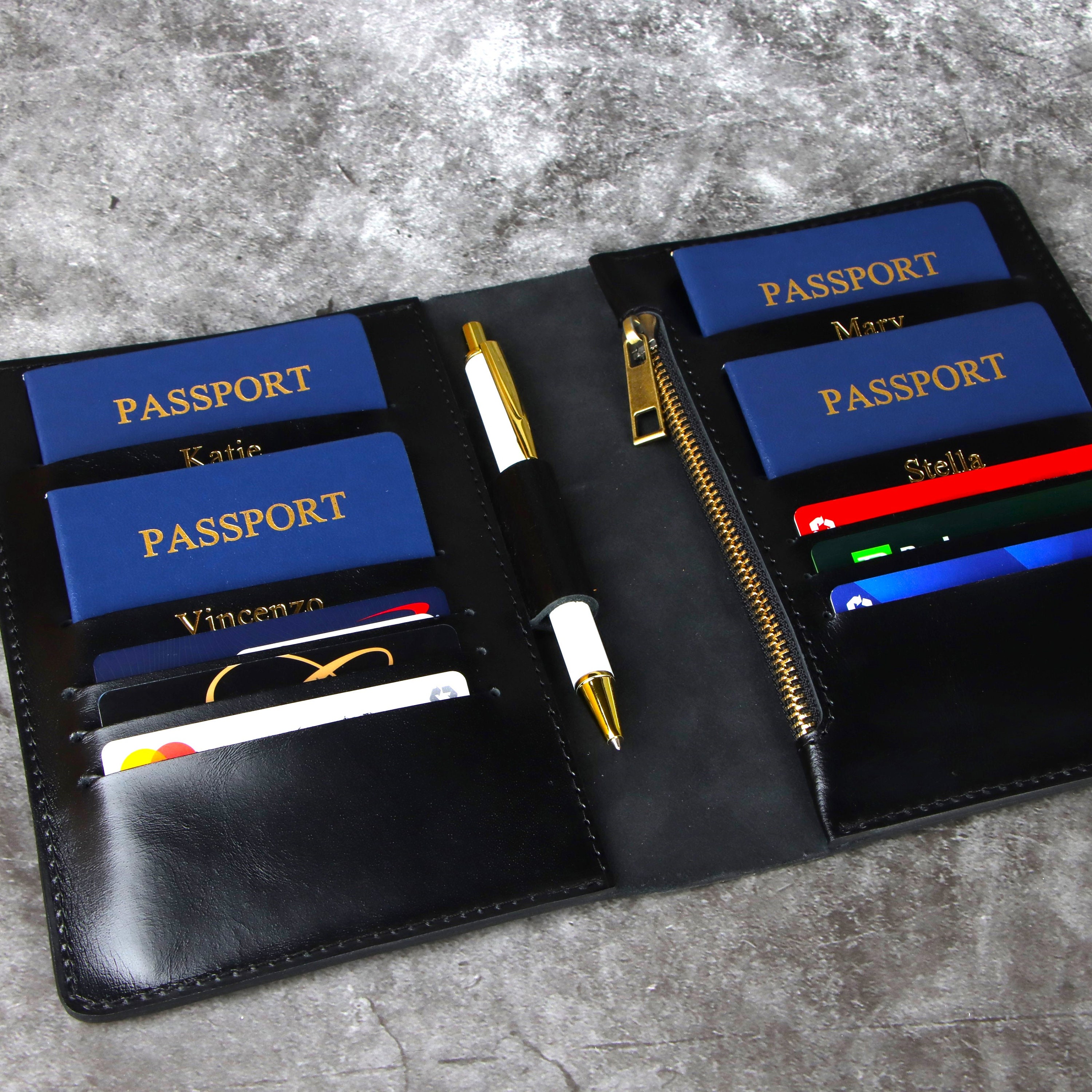 Family passport holder 4 Family travel wallet leather passport holder 6 leather family passport holds 5 7 8  personalized passport organizer
