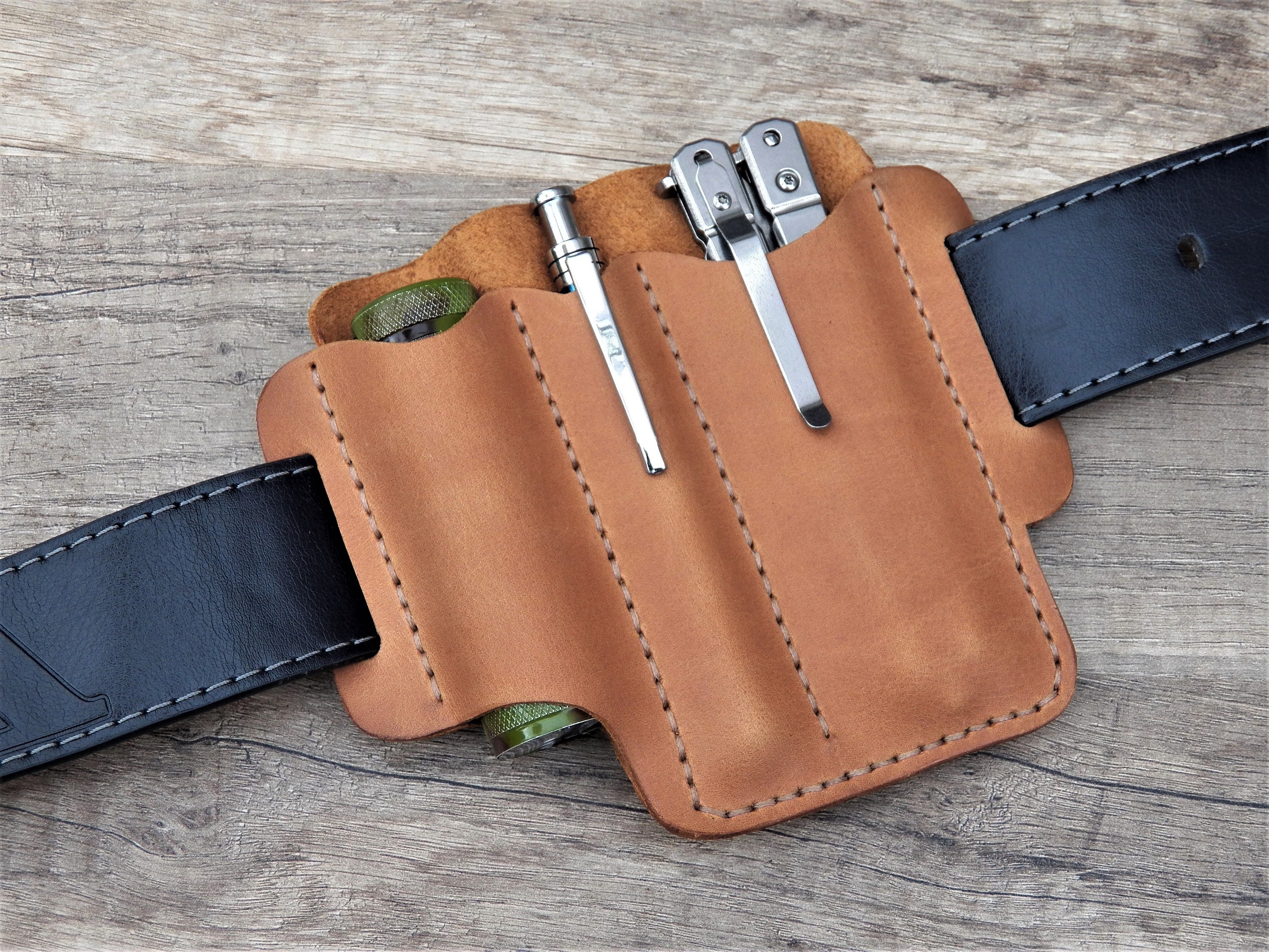 EDC Leather Belt Pouch EDC Pocket Organizer Pouch for Etsy