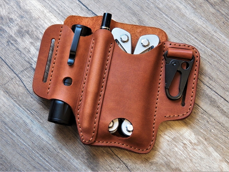 Leatherman wave pouch EDC organizer Leatherman leather sheath Etsy