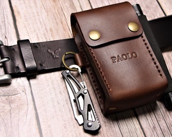 EDC leather belt pouch EDC pocket organizer Pouch for leatherman Multitool flashlight pen Tool belt pouch EDC wallet Organizer for tools bit