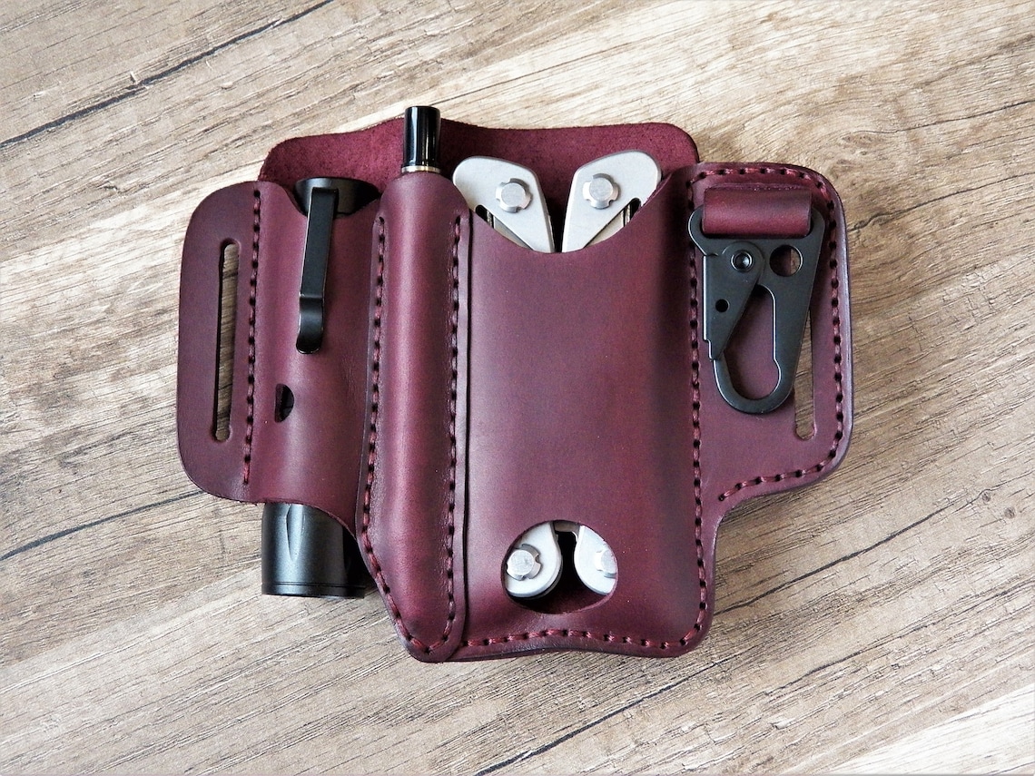 Leatherman wave pouch EDC organizer Leatherman leather sheath Etsy