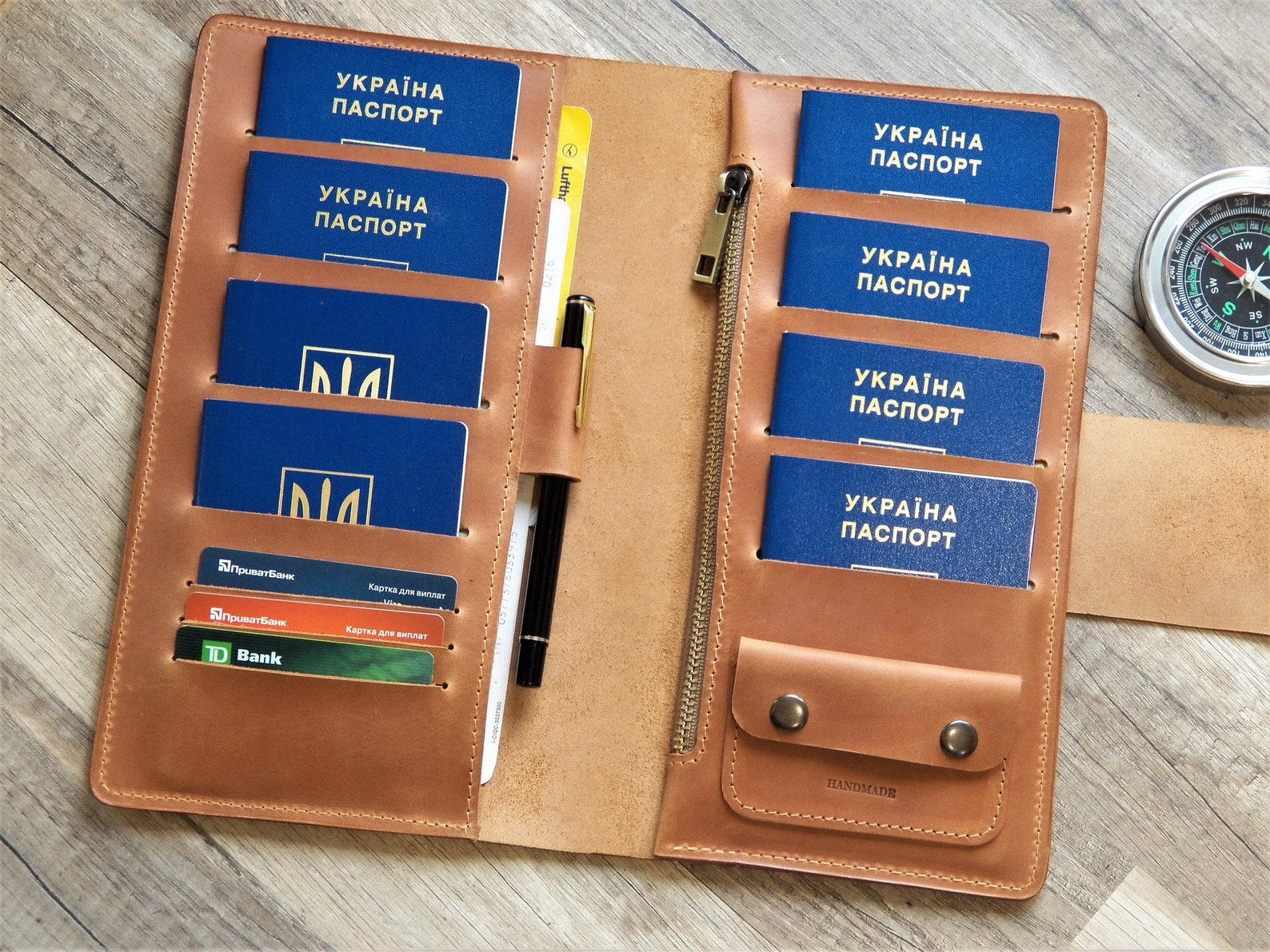 Family passport holder Family travel wallet leather passport Etsy