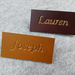 Personalized Leather Patch-1 Leather name Stitch on patch Leather tag Patch Bag Custom leather patch Stitch on leather label SIZE 2&quot;x 3-4&quot;