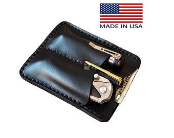 pocket organizer edc MADE in USA wallet EDC organizer edc gear edc pouch edc pocket organizer Leather pocket knife edc knife pouch Multitool