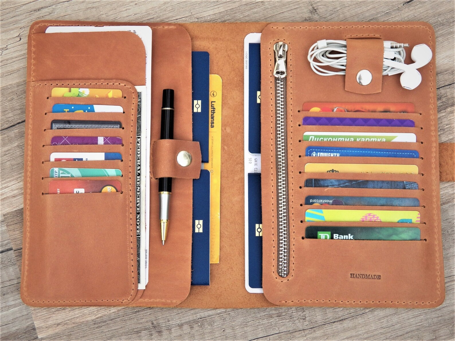 Wallet women travel wallet leather wallet woman family Etsy