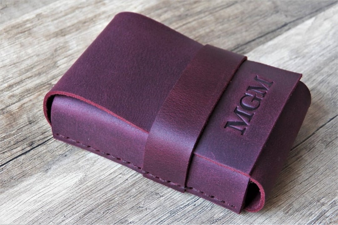 Personalized Card Wallet Personalized Card Case Mens Leather Business ...