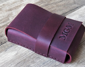 Personalized card wallet Personalized card case mens Leather business card holder Leather card wallet Large card holder organizer credit