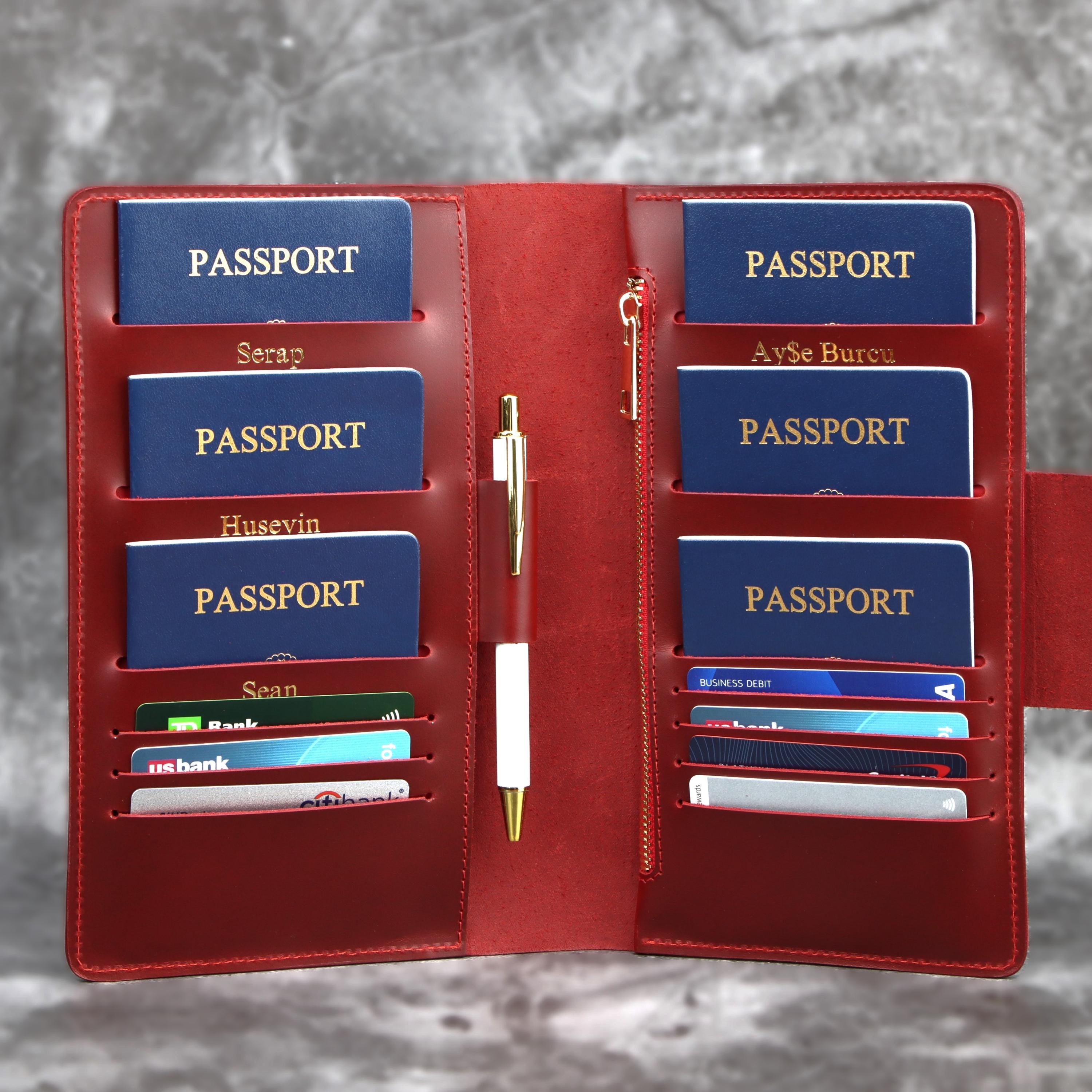 Family passport holder 4 Family travel wallet leather passport holder 6 leather family passport holds 5 7 8  personalized passport organizer