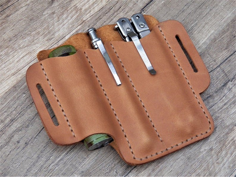 EDC leather organizer large Belt pouch EDC pocket organizer Etsy