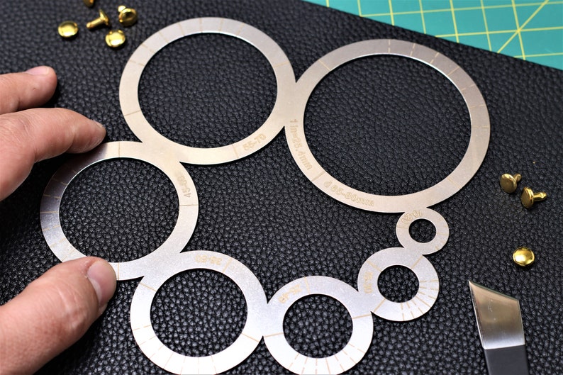 Leather Craft Ruler Stainless Steel Circul Ruler Leather Tool for Craft ...