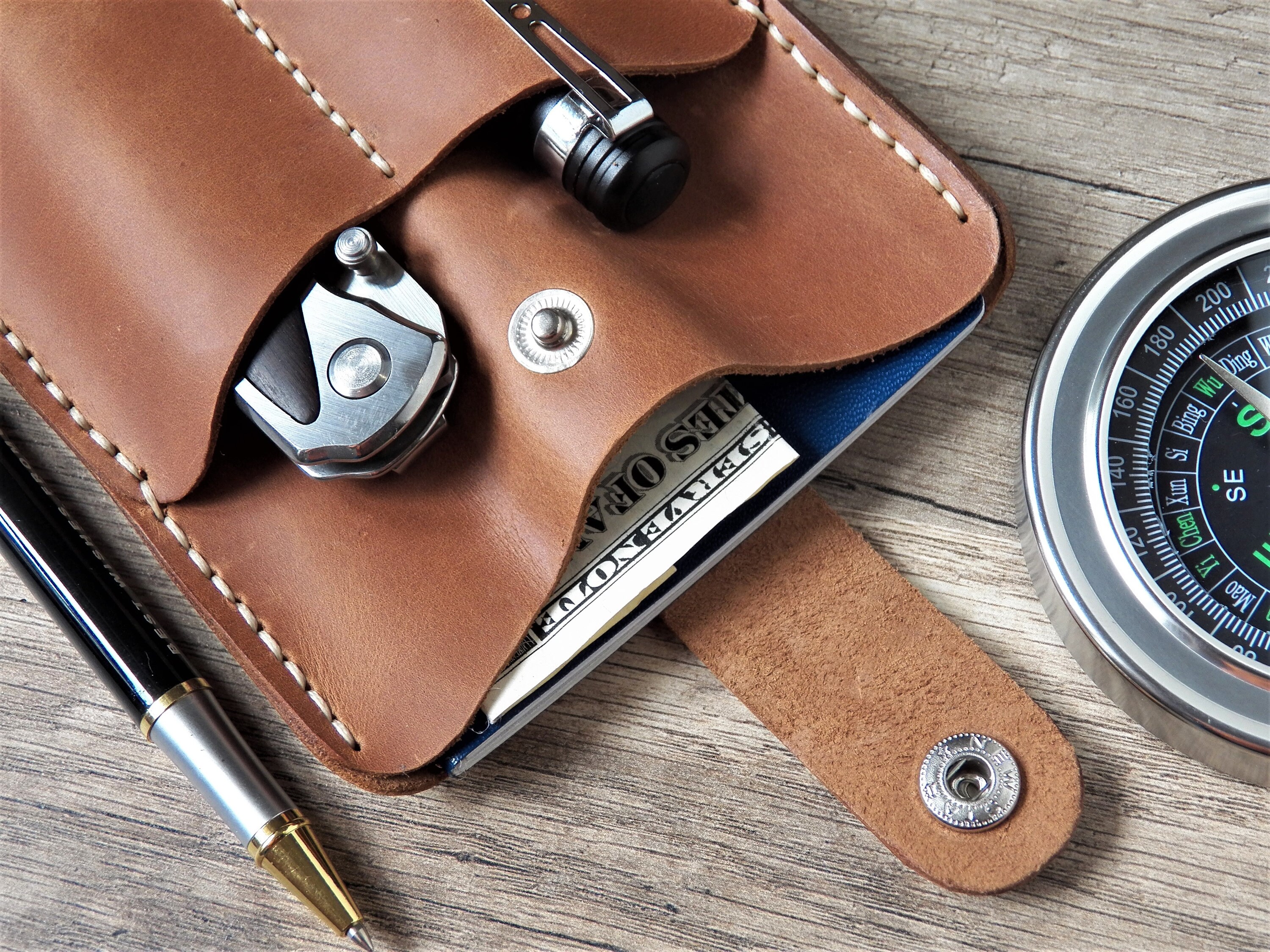 EDC Pocket Organizer Wallet Leather EDC Knife Wallet Belt Etsy