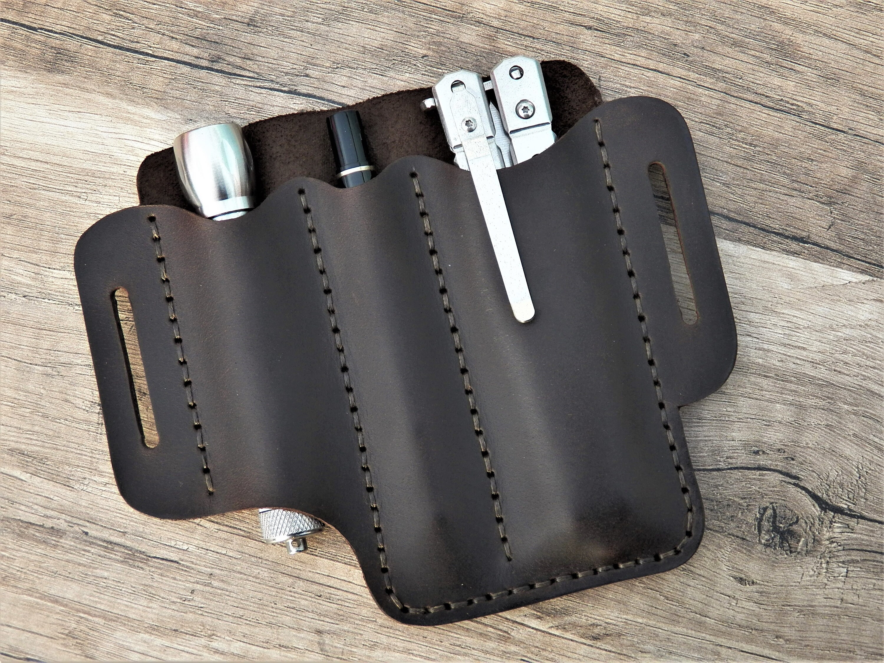 EDC leather organizer large Belt pouch EDC pocket organizer Etsy