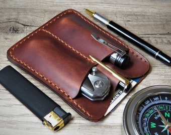 pocket organizer edc MADE iN USA wallet EDC organizer edc gear  pouch edc pocket organizer Leather pocket knife edc knife pouch multitool