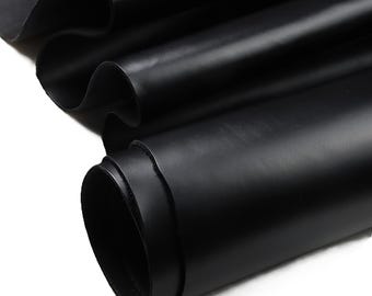 Black Full Grain Oil Tanned Genuine Leather Pieces Square 1.8mm-2.0mm (5-6oz) Tooling Leather Thick Full Grain Cowhide Leather Craft wallets