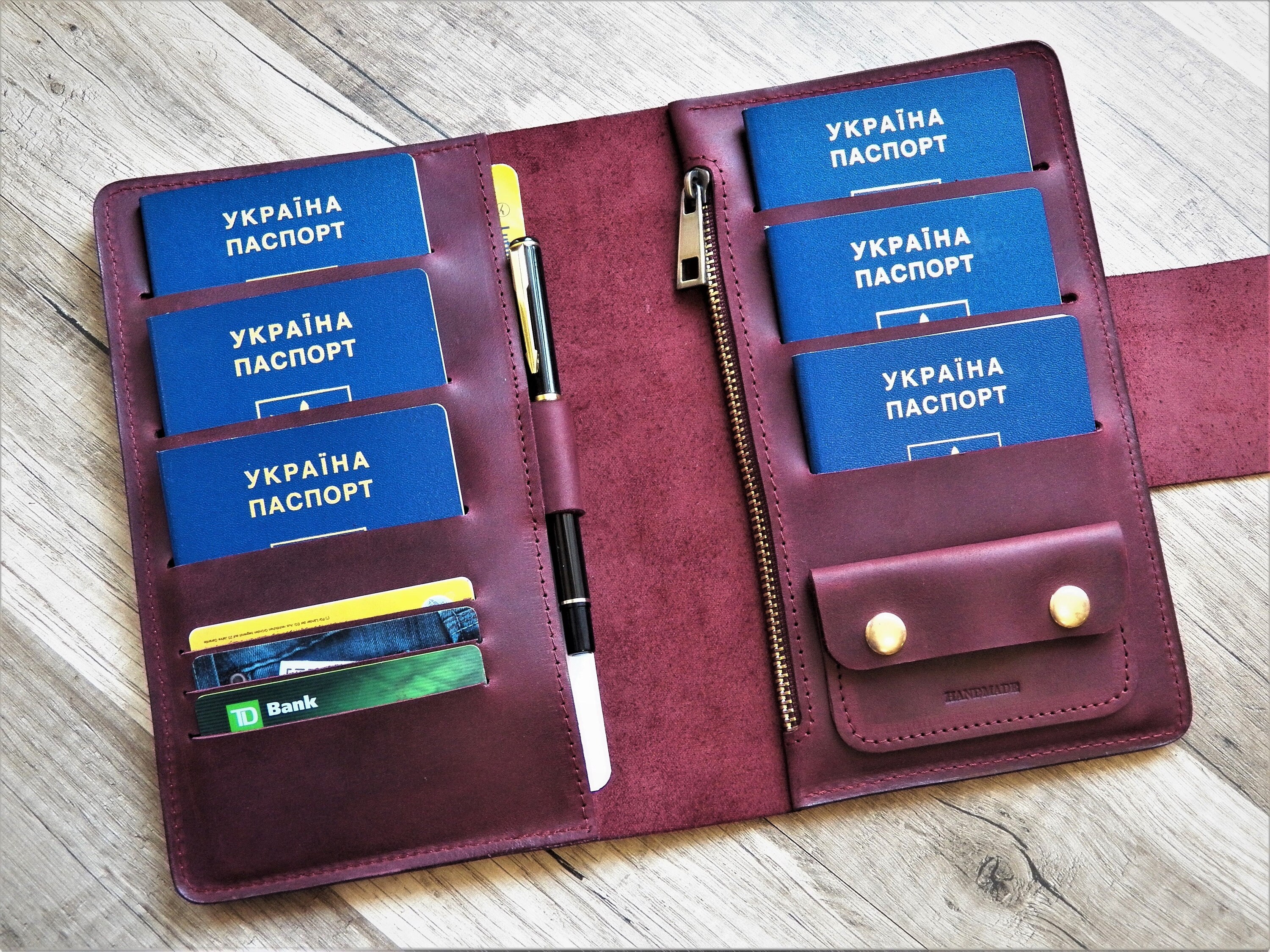 Family passport holder 6 Family travel wallet leather passport Etsy