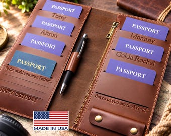 Family passport holder 4 Family travel wallet 5 leather passport holder leather family passport holds 6 8 10 personalized passport organizer
