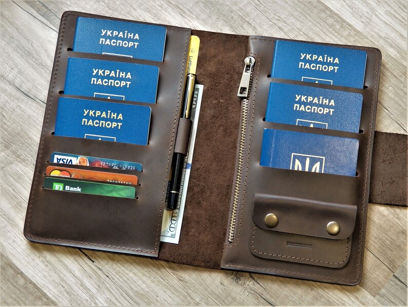 Family Passport Holder Family Travel Wallet Leather Passport Etsy