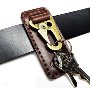 Personalized belt key holder, Key clip  Lever clip leather, Tactical key chain, belt key fob keychain for men, belt key ring, Handmade USA