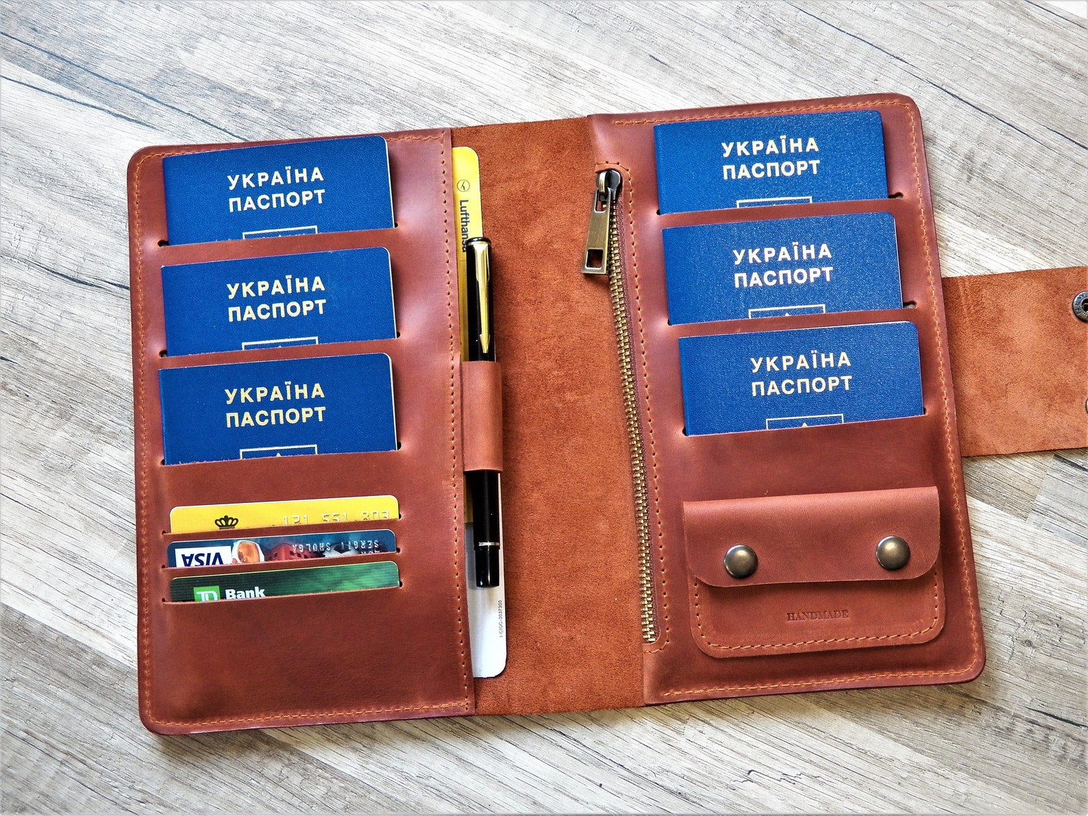 Family Passport Holder Family Travel Wallet Leather Passport Etsy