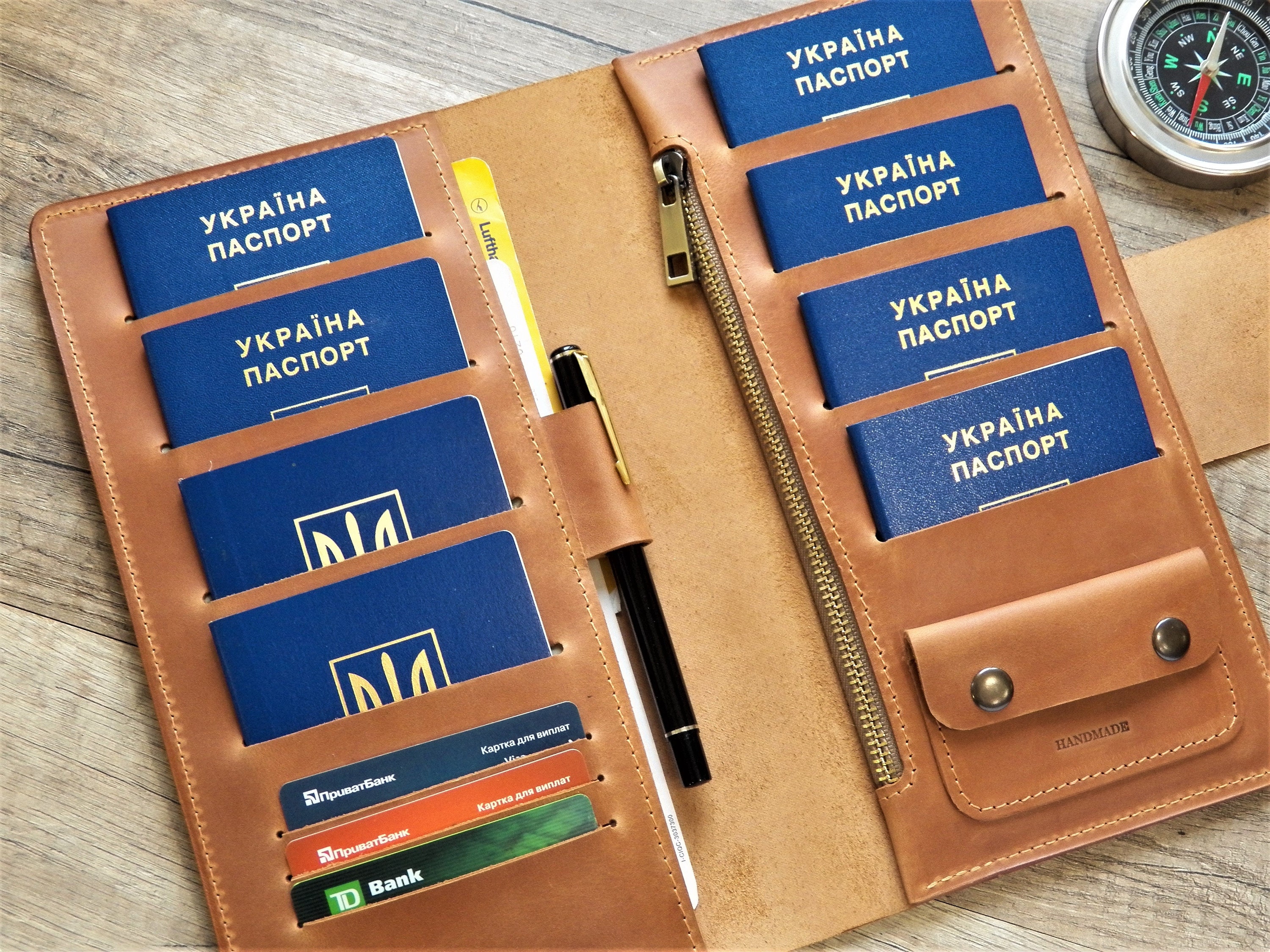 Family passport holder 8 Family travel wallet leather passport Etsy