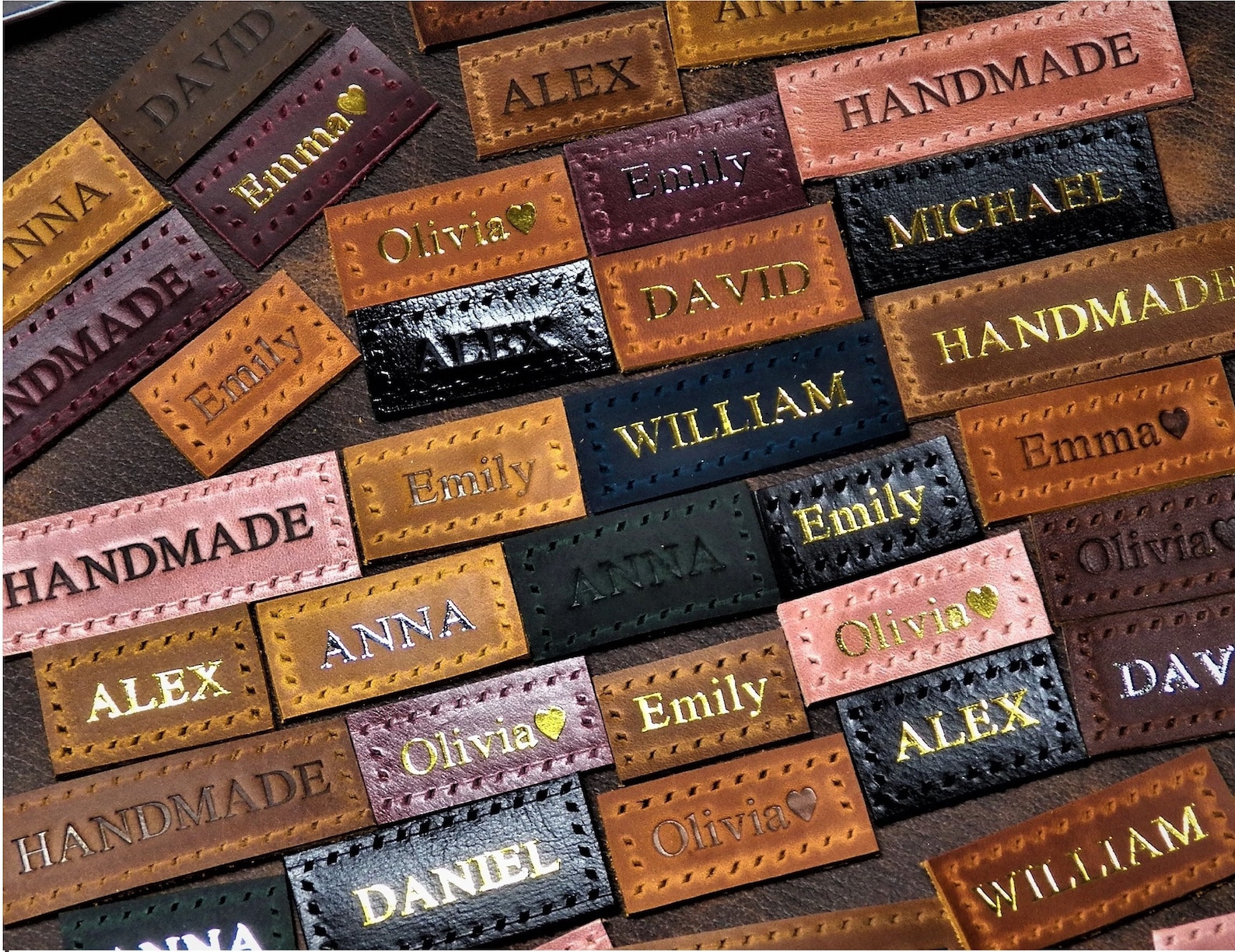Leather Name Tag Leather Labels Custom Labels for Handbags Etsy