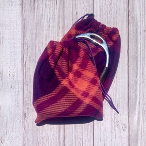 Saddle Saver English Stirrup Covers - Marion Plum Diagonal Fleece