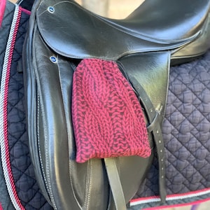Saddle Saver English Stirrup Iron Covers - Maroon Knit Fleece