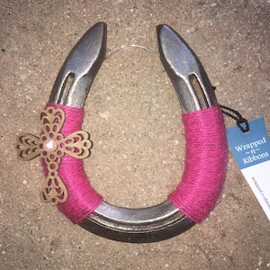 Jute Wrapped Horseshoe with Cross