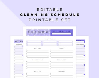 Cleaning Calendar Printable Set