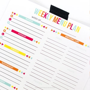 Editable Meal Planner