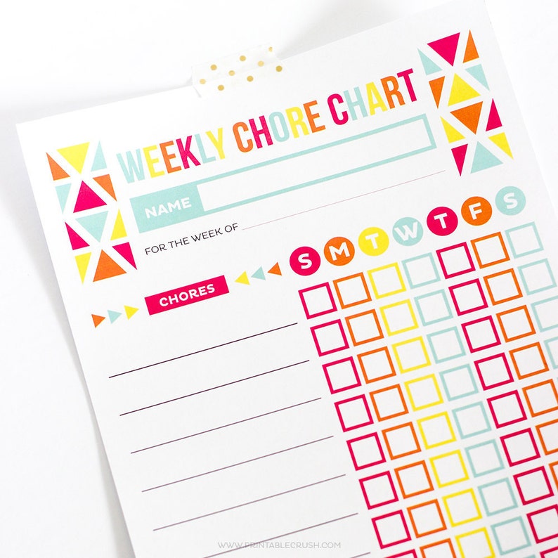 Editable Kids Chore Chart