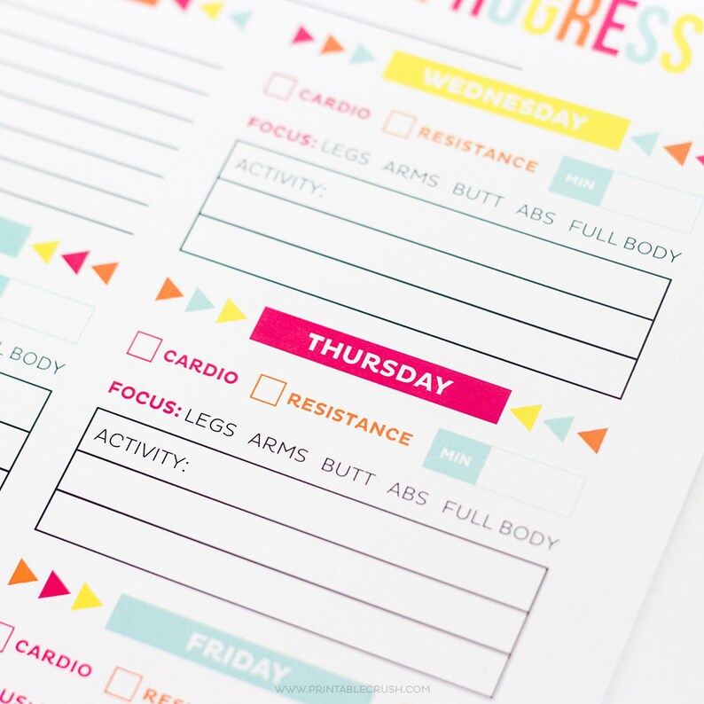 Editable Workout Schedule and Progress Chart | Etsy Editable Workout Schedule and Progress Chart | Etsy