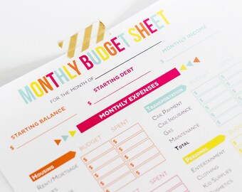 Editable Budget Worksheets