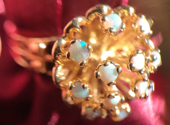 Estate 14k crystal opal ring - image 4