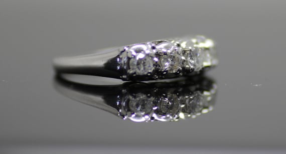 14k White Gold Diamond Band - image 2