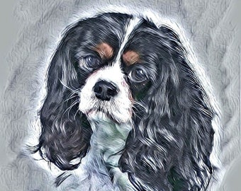 Cavalier King Charles Spaniel digital painting