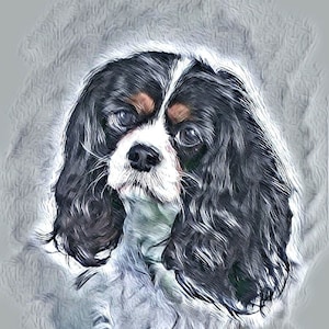 Cavalier King Charles Spaniel digital painting