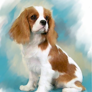 Tarjeta de felicitación con un cachorro de Blenheim Cavalier King Charles Spaniel n.º 2