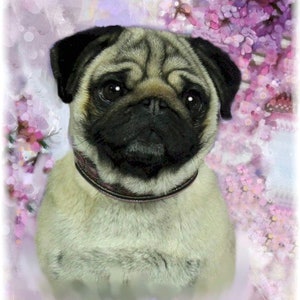 Pug with Flowers
