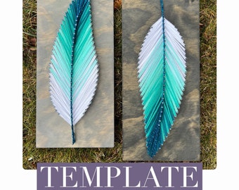 DIGITAL Feather String Art Template, Print File, SVG File