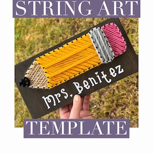 DIGITAL Pencil String Art Template, Print File, Teacher SVG File