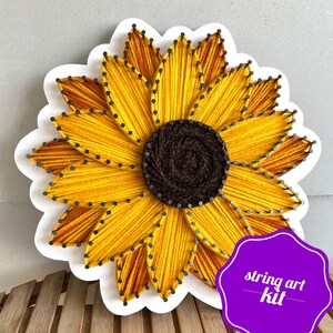 Sunflower String Art KIT, DIY Art Project, Make Your Own Art