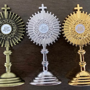 Miniature Monstrance Blessed Sacrament Eucharist, Adoretion Catholic Gift