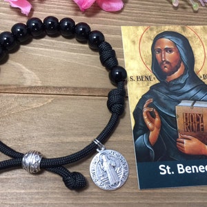 Saint Benedict Paracord Rosary Bracelet | Men/Women rosary Bracelet - Paracord rosary - Handmade