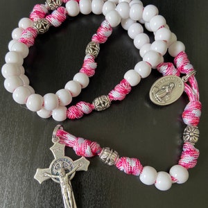 Our Lady Of Lourdes Rosary, St Bernadette Rosary - Strong, Durable paracord Rosary  - Handmade