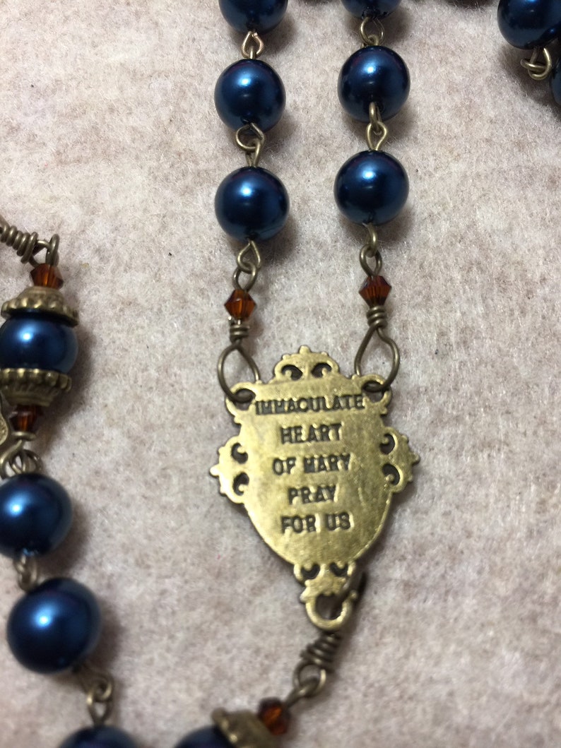 Immaculate Heart of Mary Rosary | Blue Catholic Rosary | Handmade - Etsy