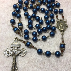 Immaculate Heart Of Mary Rosary | Blue Catholic Rosary | Handmade