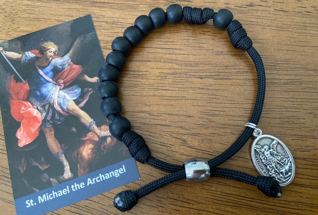 Michael Rosary Bracelet Men/women Rosary Bracelet Paracord