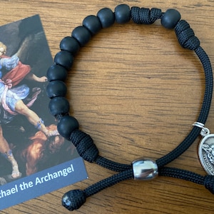 St. Michael Rosary Bracelet | Men/Women rosary Bracelet - Paracord rosary - Handmade